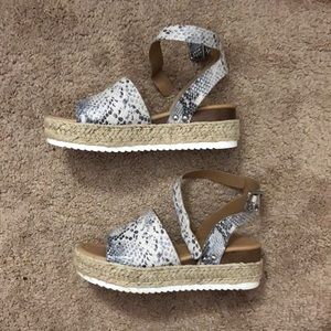 Snakeskin platform sandals
